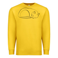 Lemon Sleeping Cat Line Art Premium Sweatshirt - linhVisuals