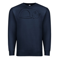 Navy Sleeping Cat Line Art Premium Sweatshirt - linhVisuals