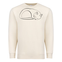 Sandshell Sleeping Cat Line Art Premium Sweatshirt - linhVisuals