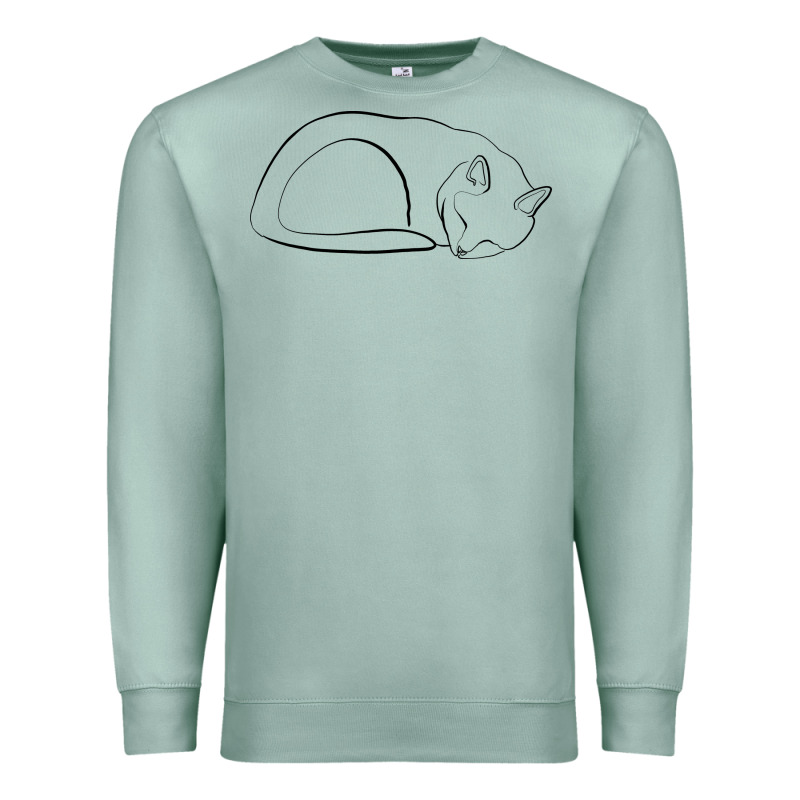 Sleeping Cat Line Art Premium Sweatshirt by linhVisuals | Teevron