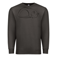 Smoke Sleeping Cat Line Art Premium Sweatshirt - linhVisuals