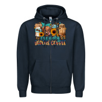Navy moody before coffee Zipper Hoodie - JahusDesignShop