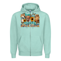 Seafoam moody before coffee Zipper Hoodie - JahusDesignShop