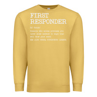 Antique Gold first responder  definition design Premium Sweatshirt - linhVisuals