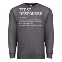 Charcoal Heather first responder  definition design Premium Sweatshirt - linhVisuals
