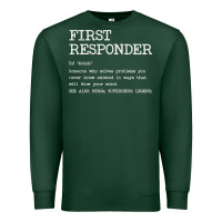 Sports Green first responder  definition design Premium Sweatshirt - linhVisuals