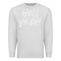 Dove Grey hell yeah! Premium Sweatshirt - linhVisuals