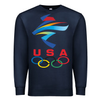 Navy USA OLYMPIC RINGS Premium Sweatshirt - linhVisuals