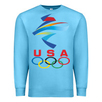 Ocean Blue USA OLYMPIC RINGS Premium Sweatshirt - linhVisuals