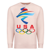 Pale Pink USA OLYMPIC RINGS Premium Sweatshirt - linhVisuals