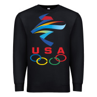 Black USA OLYMPIC RINGS Premium Sweatshirt - linhVisuals