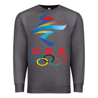Charcoal Heather USA OLYMPIC RINGS Premium Sweatshirt - linhVisuals