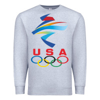 Heather Grey USA OLYMPIC RINGS Premium Sweatshirt - linhVisuals