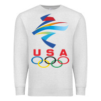 Oatmeal Heather USA OLYMPIC RINGS Premium Sweatshirt - linhVisuals
