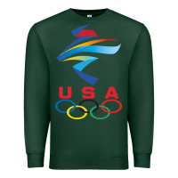 Sports Green USA OLYMPIC RINGS Premium Sweatshirt - linhVisuals