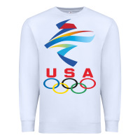 White USA OLYMPIC RINGS Premium Sweatshirt - linhVisuals