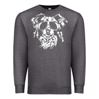 Charcoal Heather border collie dog t  shirt border collie with sunglasses cool dog t  s Premium Sweatshirt - linhVisuals