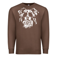 Chestnut border collie dog t  shirt border collie with sunglasses cool dog t  s Premium Sweatshirt - linhVisuals