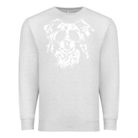Oatmeal Heather border collie dog t  shirt border collie with sunglasses cool dog t  s Premium Sweatshirt - linhVisuals