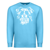 Ocean Blue border collie dog t  shirt border collie with sunglasses cool dog t  s Premium Sweatshirt - linhVisuals