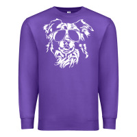 Purple border collie dog t  shirt border collie with sunglasses cool dog t  s Premium Sweatshirt - linhVisuals