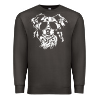 Smoke border collie dog t  shirt border collie with sunglasses cool dog t  s Premium Sweatshirt - linhVisuals