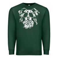 Sports Green border collie dog t  shirt border collie with sunglasses cool dog t  s Premium Sweatshirt - linhVisuals