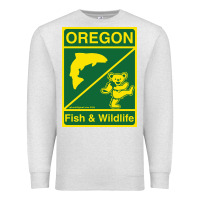 Oatmeal Heather oregon fish & wildlife deadheads unite! Premium Sweatshirt - linhVisuals
