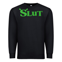 Black SHREK SLUT GREEN SHIRT Premium Sweatshirt - linhVisuals