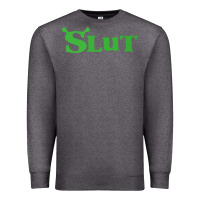 Charcoal Heather SHREK SLUT GREEN SHIRT Premium Sweatshirt - linhVisuals