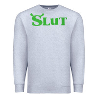 Heather Grey SHREK SLUT GREEN SHIRT Premium Sweatshirt - linhVisuals