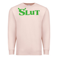 Pale Pink SHREK SLUT GREEN SHIRT Premium Sweatshirt - linhVisuals