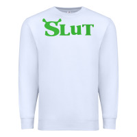 White SHREK SLUT GREEN SHIRT Premium Sweatshirt - linhVisuals