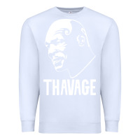 White THAVAGE Premium Sweatshirt - linhVisuals