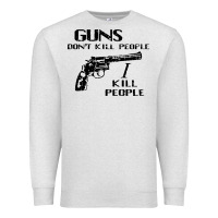 Oatmeal Heather guns dont kill people i kill people 1996 Premium Sweatshirt - linhVisuals