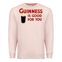 Pale Pink guiness is good for you (and me) hq fnny Premium Sweatshirt - linhVisuals
