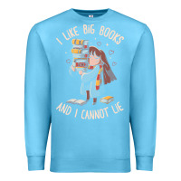 Ocean Blue i like big books Premium Sweatshirt - linhVisuals