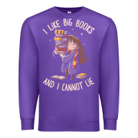Purple i like big books Premium Sweatshirt - linhVisuals