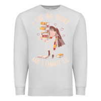 Dove Grey i like big books Premium Sweatshirt - linhVisuals