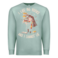 Seafoam i like big books Premium Sweatshirt - linhVisuals