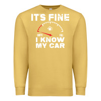 Antique Gold Empty gas gauge it’s fine i know my car low fuel joke Premium Sweatshirt - linhVisuals