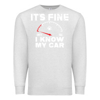 Oatmeal Heather Empty gas gauge it’s fine i know my car low fuel joke Premium Sweatshirt - linhVisuals