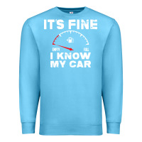 Ocean Blue Empty gas gauge it’s fine i know my car low fuel joke Premium Sweatshirt - linhVisuals