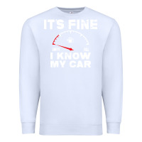 White Empty gas gauge it’s fine i know my car low fuel joke Premium Sweatshirt - linhVisuals