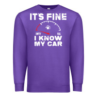 Purple Empty gas gauge it’s fine i know my car low fuel joke Premium Sweatshirt - linhVisuals