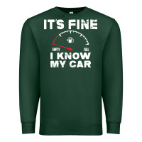 Sports Green Empty gas gauge it’s fine i know my car low fuel joke Premium Sweatshirt - linhVisuals