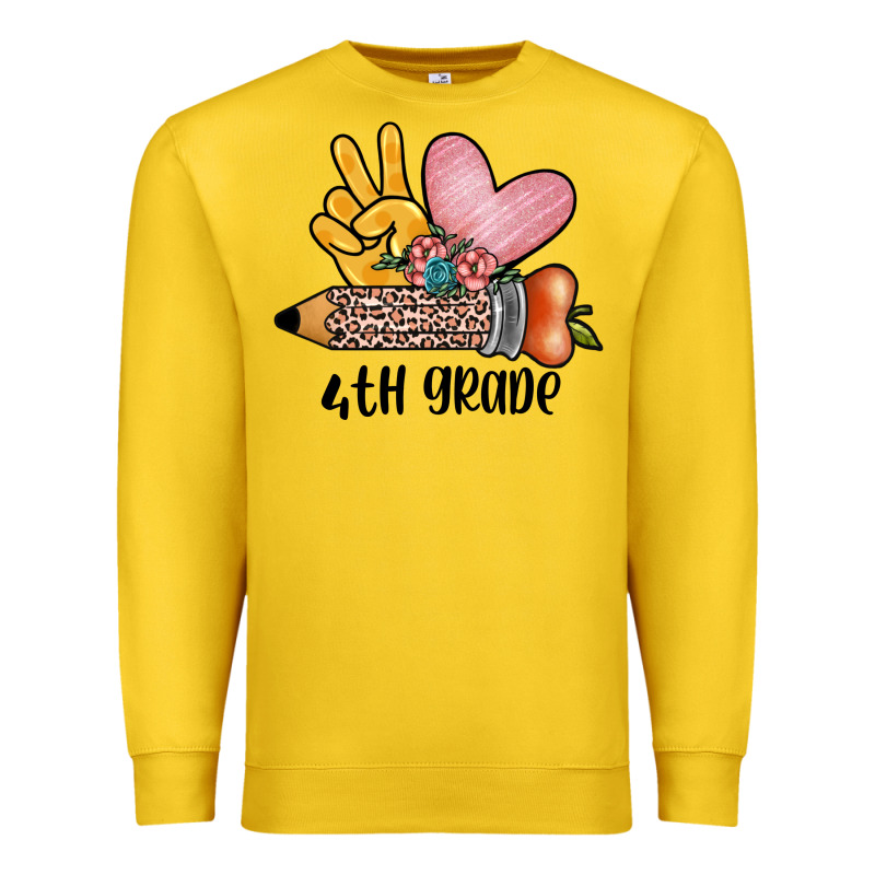 Peace Love 4th Grade Premium Sweatshirt by JahusDesignShop | Teevron