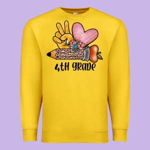 Peace Love 4th Grade Premium Sweatshirt Designed By Jahusdesignshop