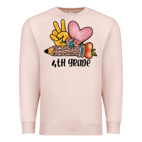 Pale Pink peace love 4th grade Premium Sweatshirt - JahusDesignShop