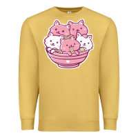 Antique Gold kawaii cat ramen   cute gift Premium Sweatshirt - linhVisuals